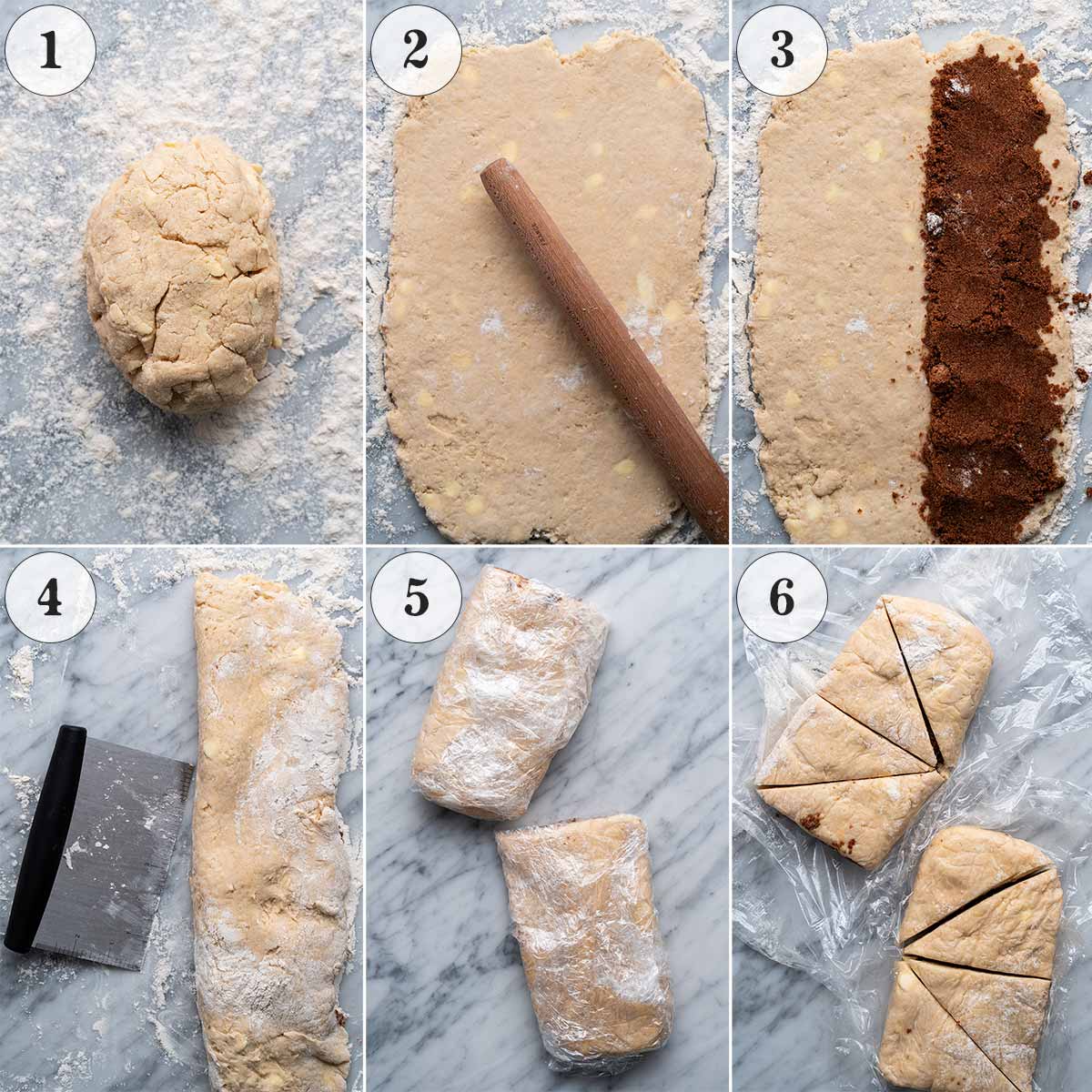 how to assemble cinnamon roll scones