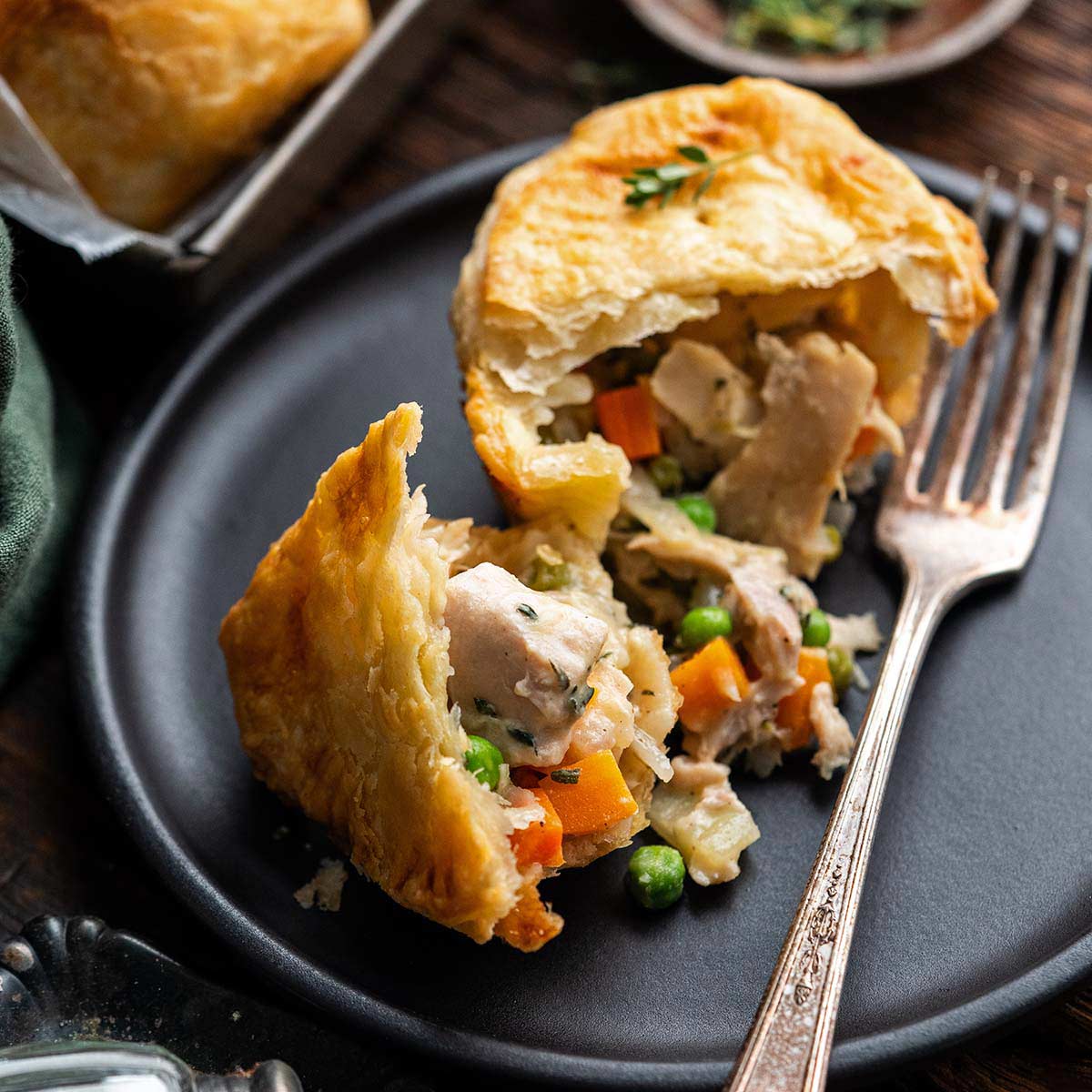 mini chicken pot pie recipe featured image