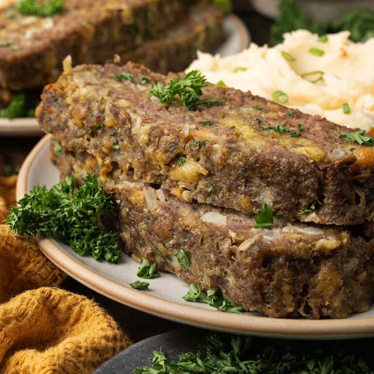 meatloaf made with stove top stuffing recipe featured image