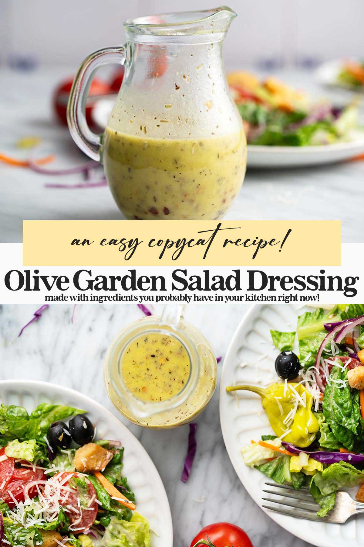 the best easy copycat Olive Garden salad dressing recipe pin