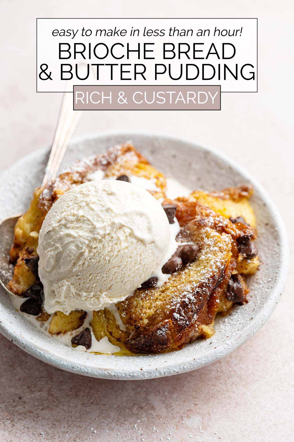 brioche buttered bread pudding recipe with chocolate featured image