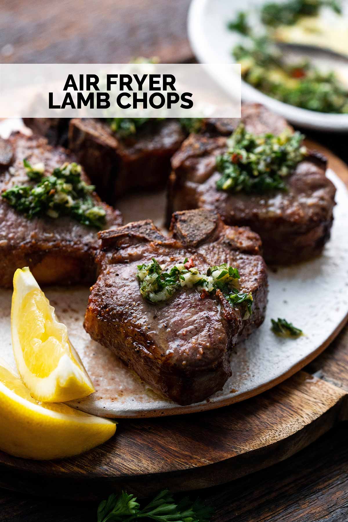 easy air fryer lamb chops recipe pin