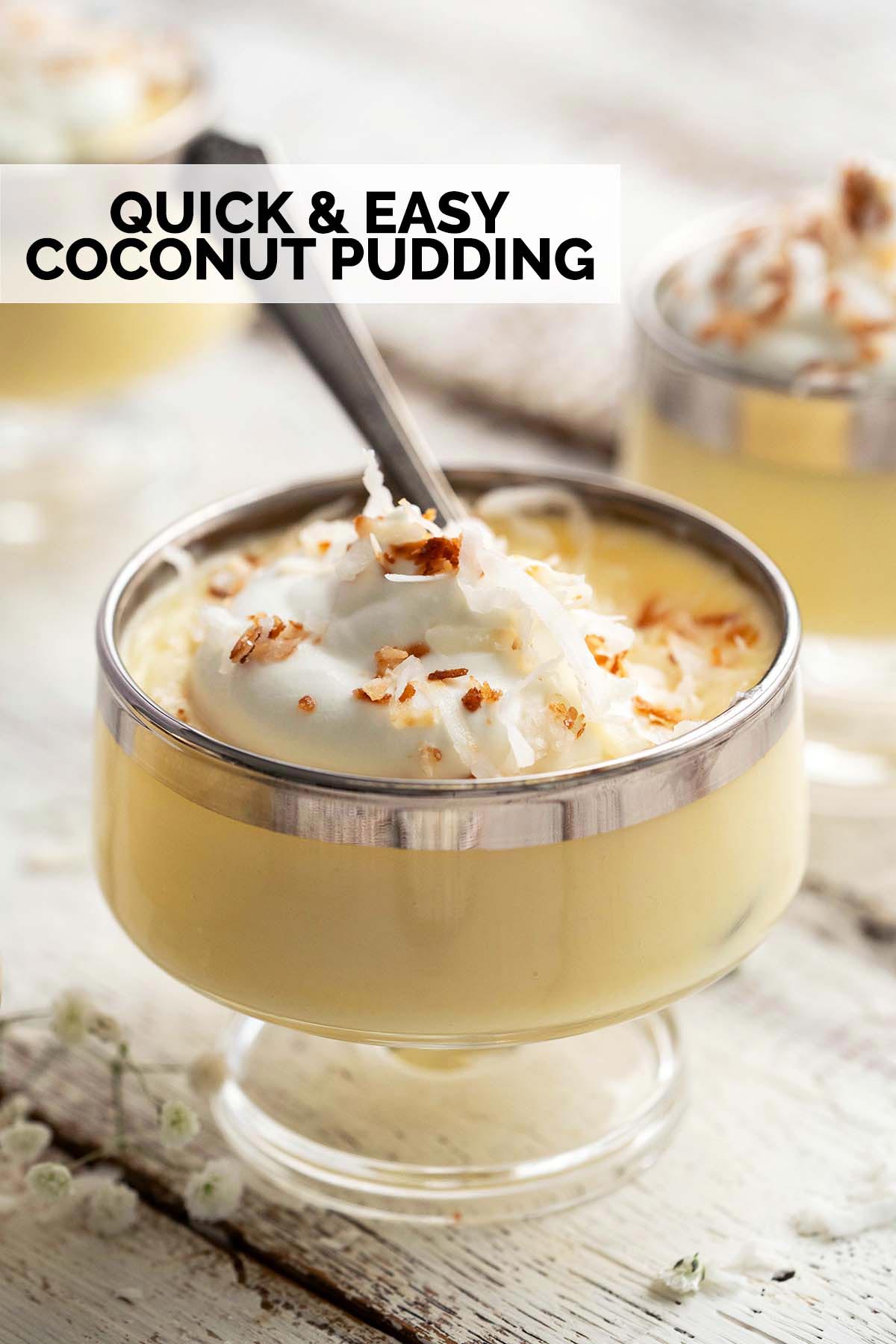 easy homemade coconut pudding recipe pin