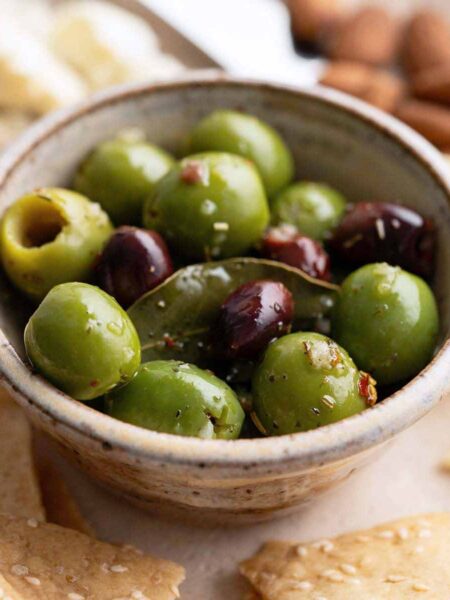marinated olives recipe featured image