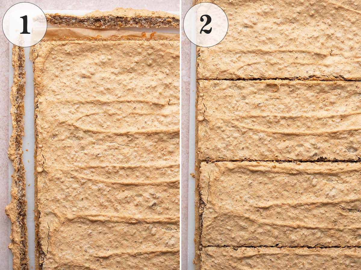 prep the walnut sponge cake for layering