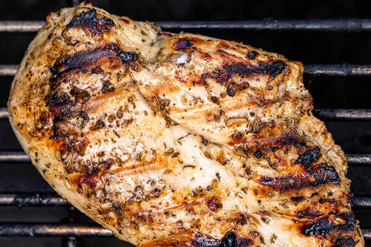 Italian marinated chicken on the grill