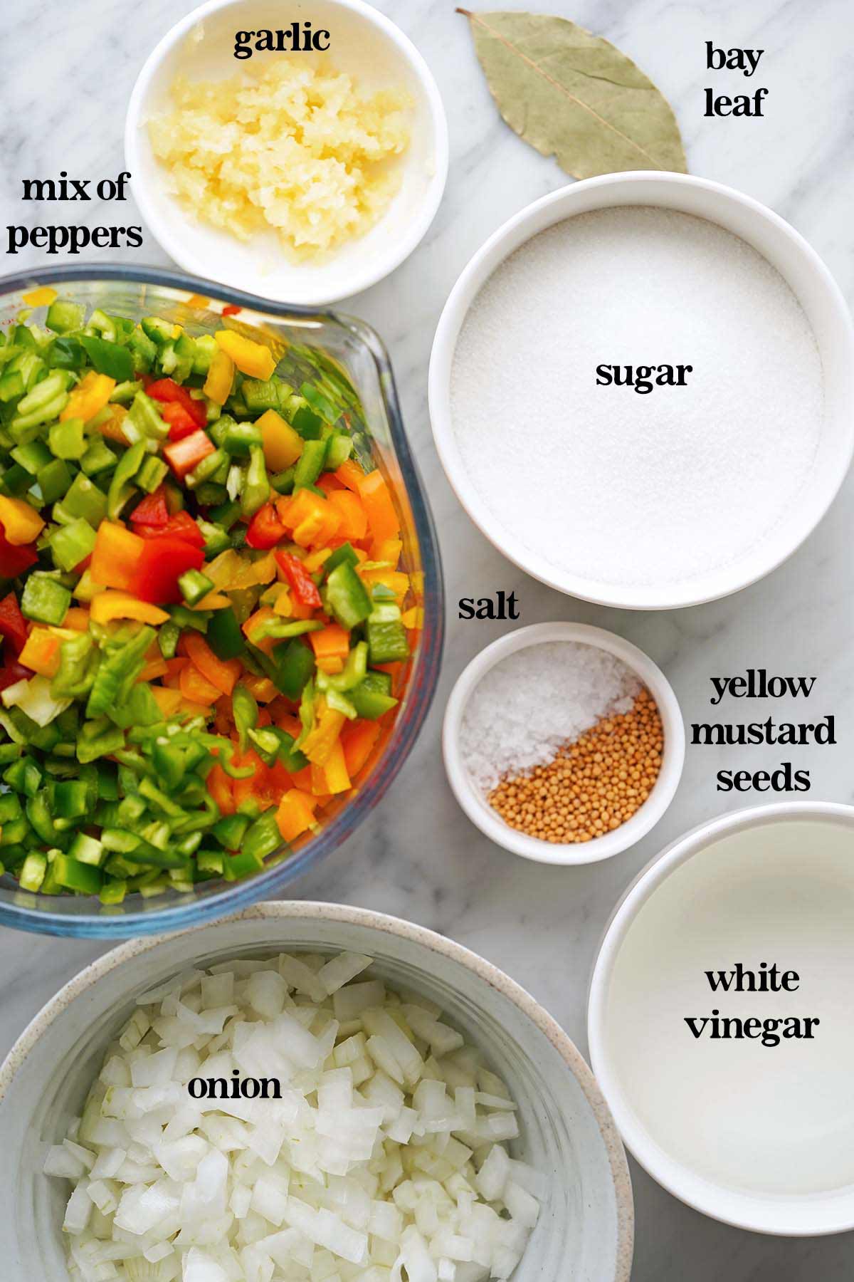 sweet or hot pepper relish ingredients