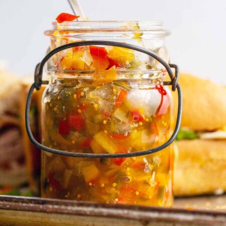 sweet or hot pepper relish recipe featured image