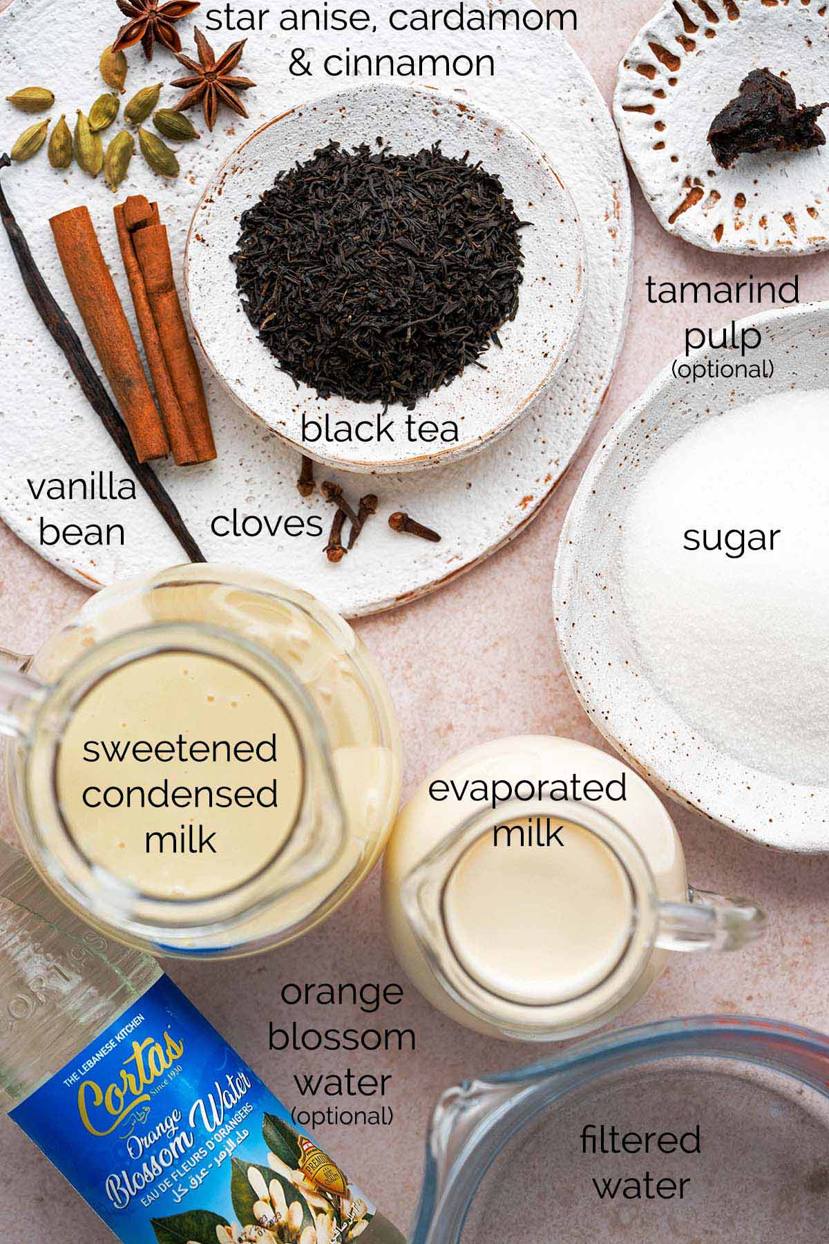 homemade Thai tea concentrate ingredients