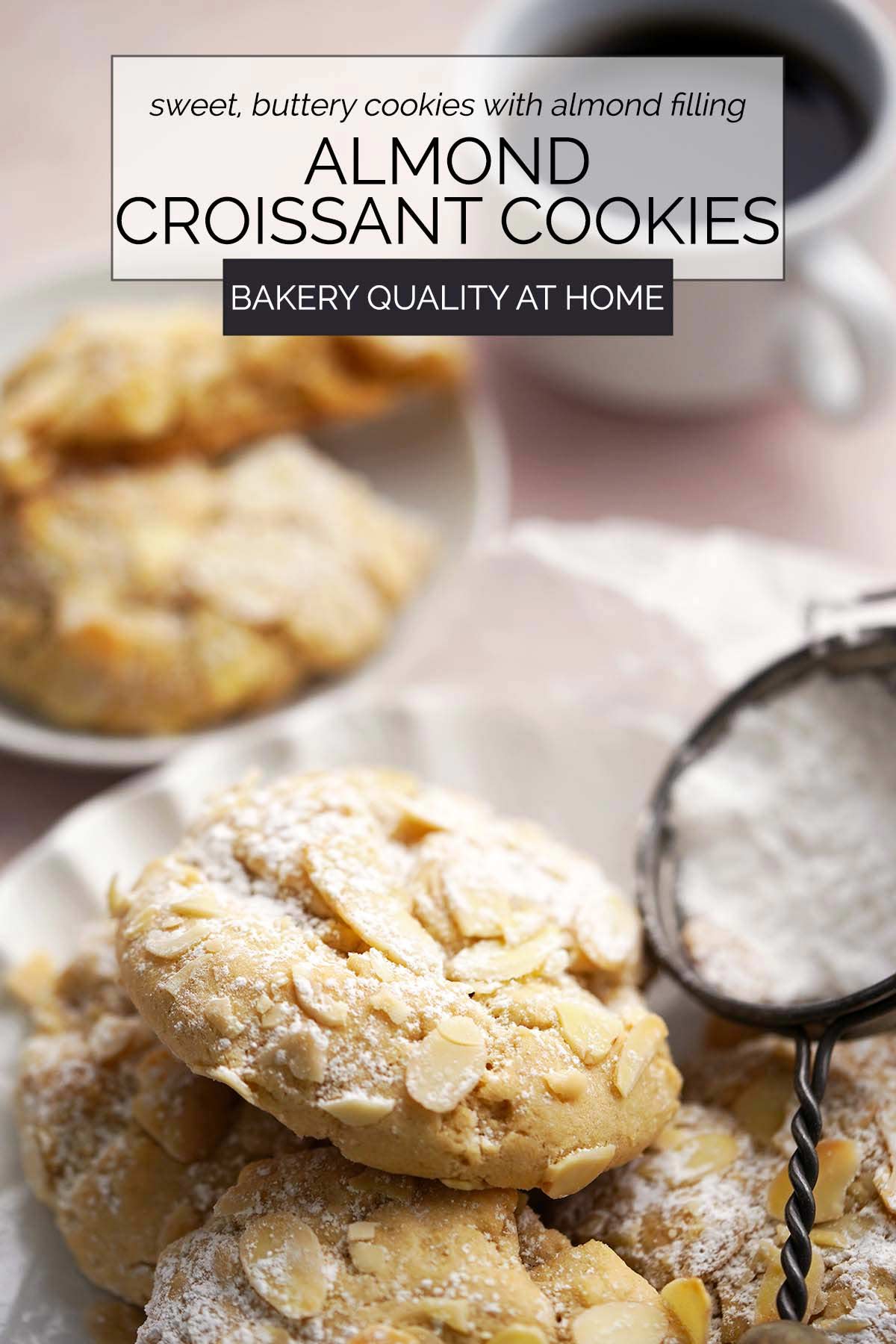 sourdough discard almond croissant cookies recipe pin