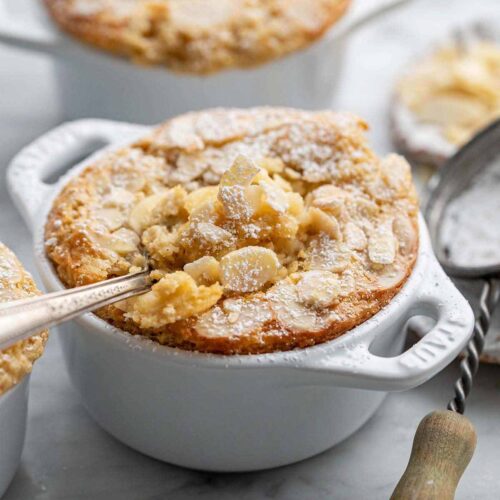 almond croissant protein baked oatmeal featured image