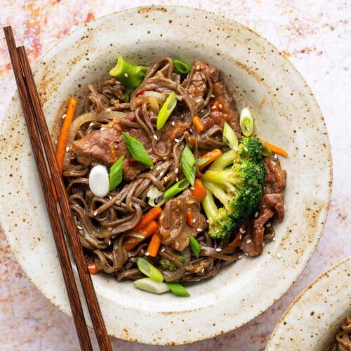 beef broccoli noodle stir fry recipe featured image