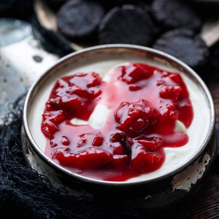 bloody halloween cheesecake dip