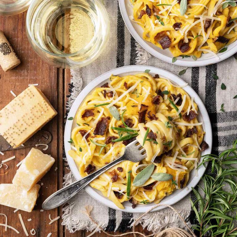 butternut squash pasta with roasted butternut sauce featured image