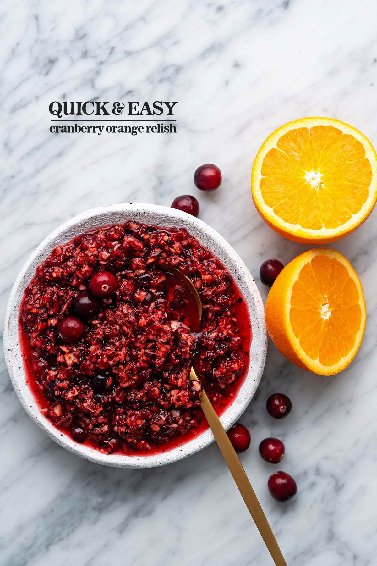 easy cranberry orange relish recipe pin