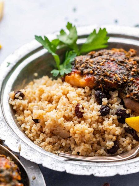bulgur wheat pilaf recipe featured image
