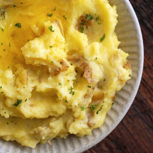 fluffy buttery instant pot mashed potatoes recipe featured image