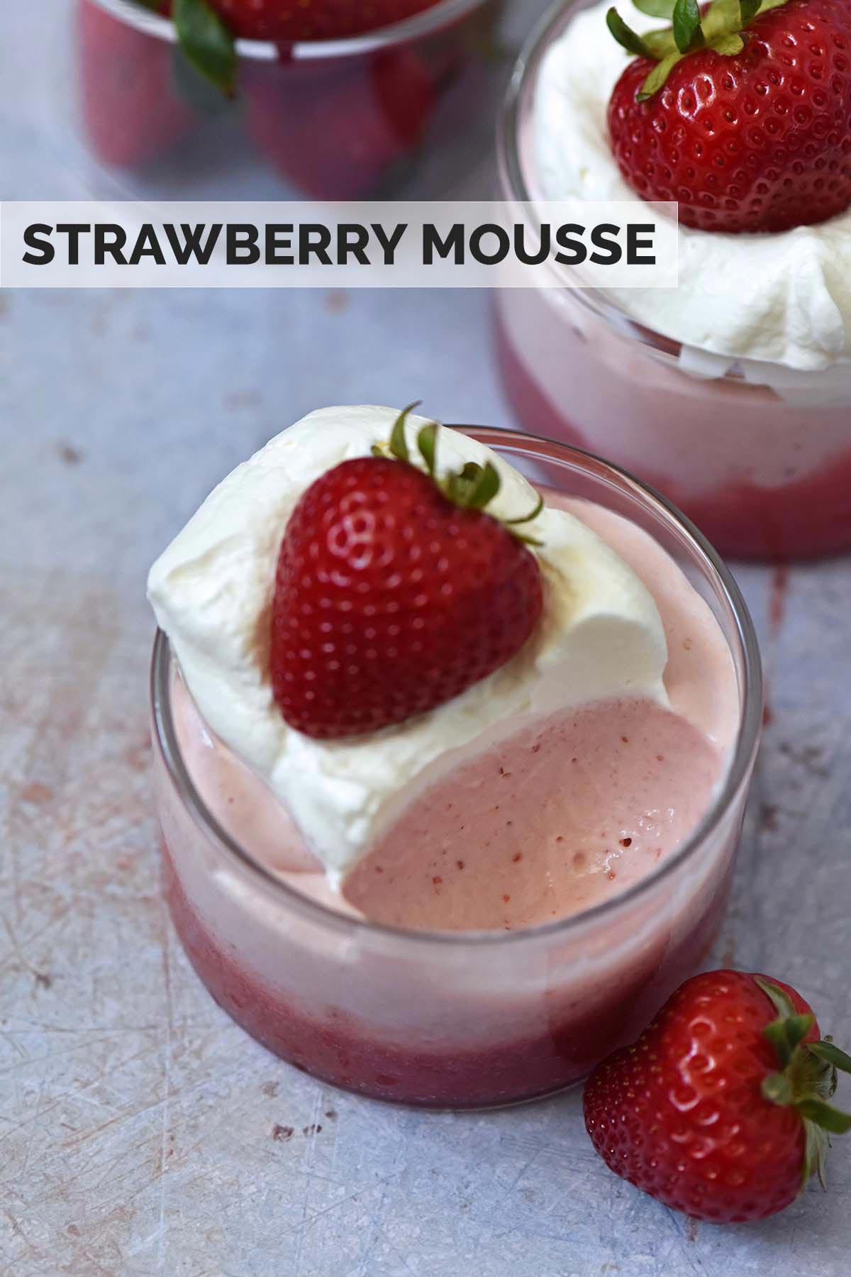 strawberry mousse recipe pin