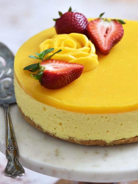 no bake mango cheesecake recipe featured image