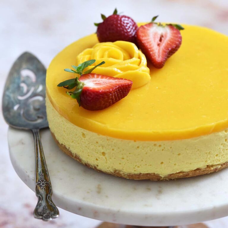 no bake mango cheesecake recipe featured image