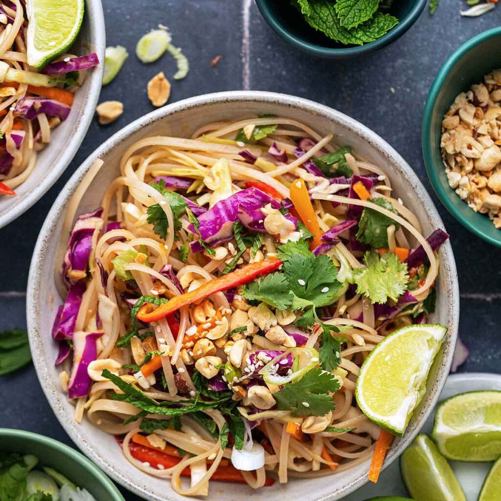 Thai peanut noodle salad recipe featured image