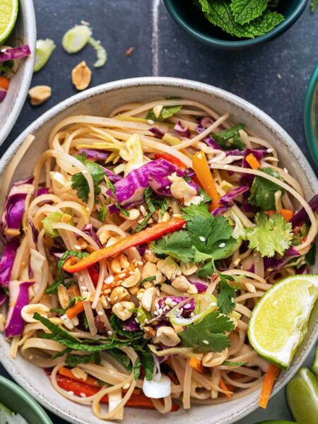Thai peanut noodle salad recipe featured image