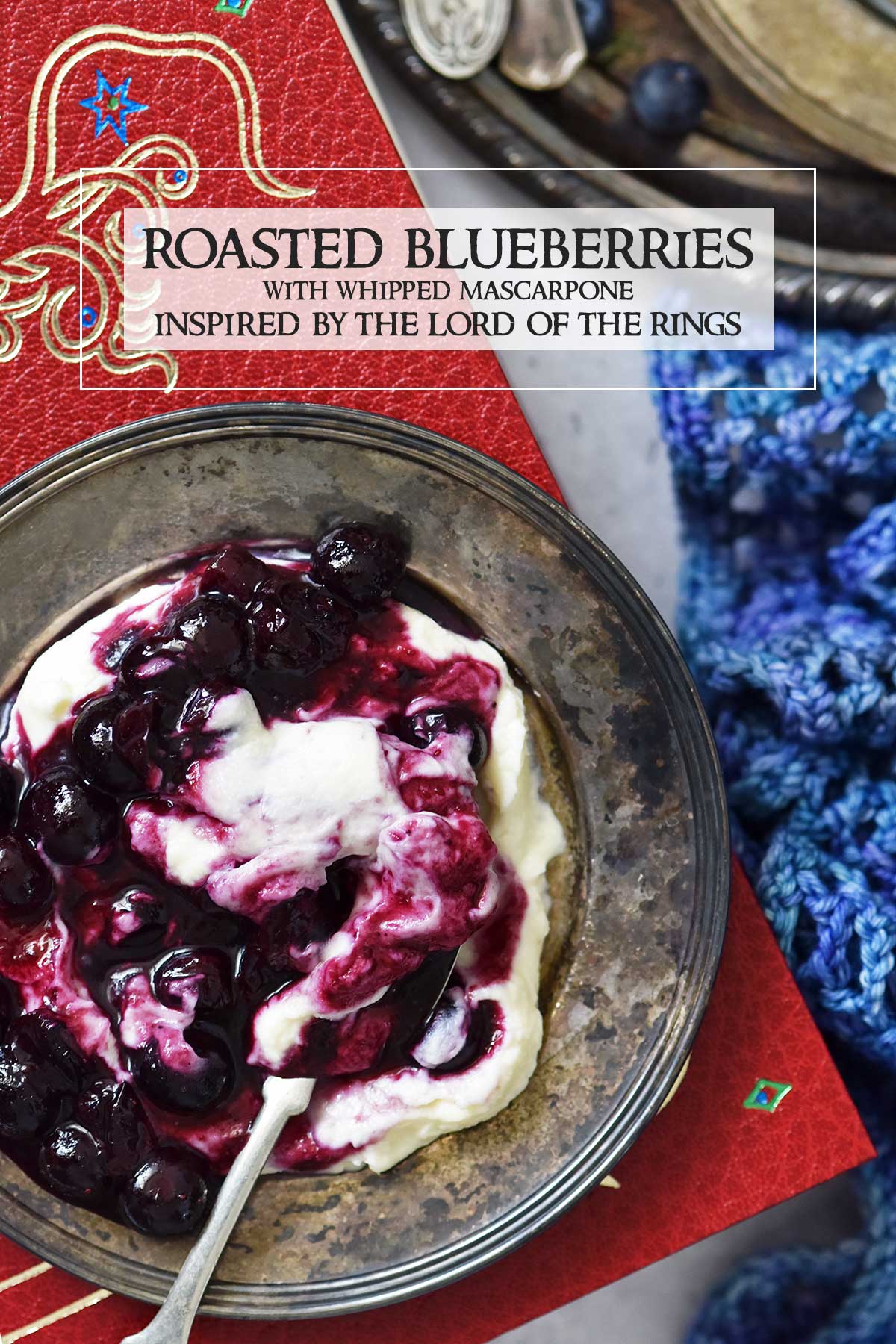jammy baked blueberries with whipped mascarpone cheese