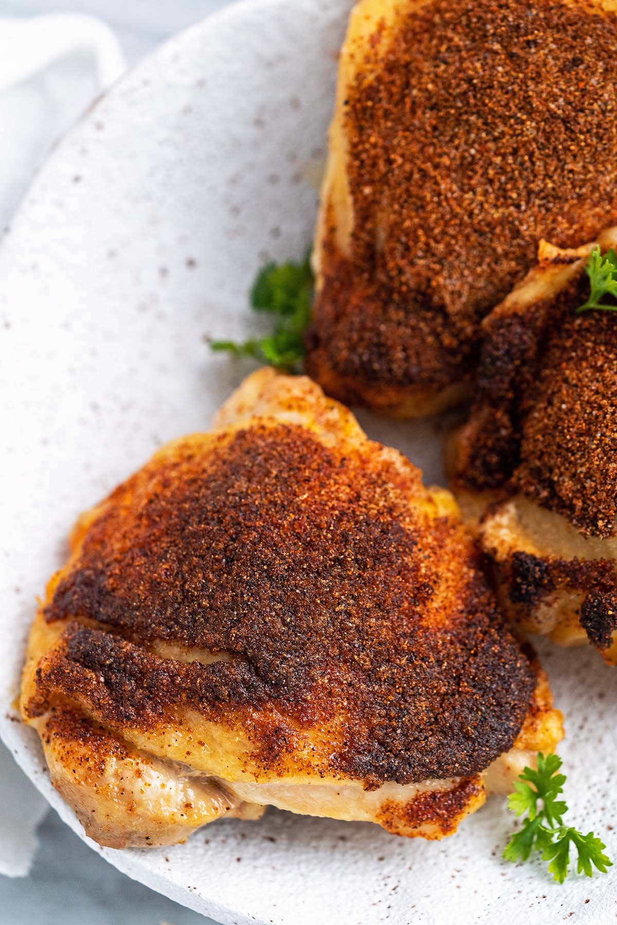 baked chicken thighs with bbq dry rub seasoning