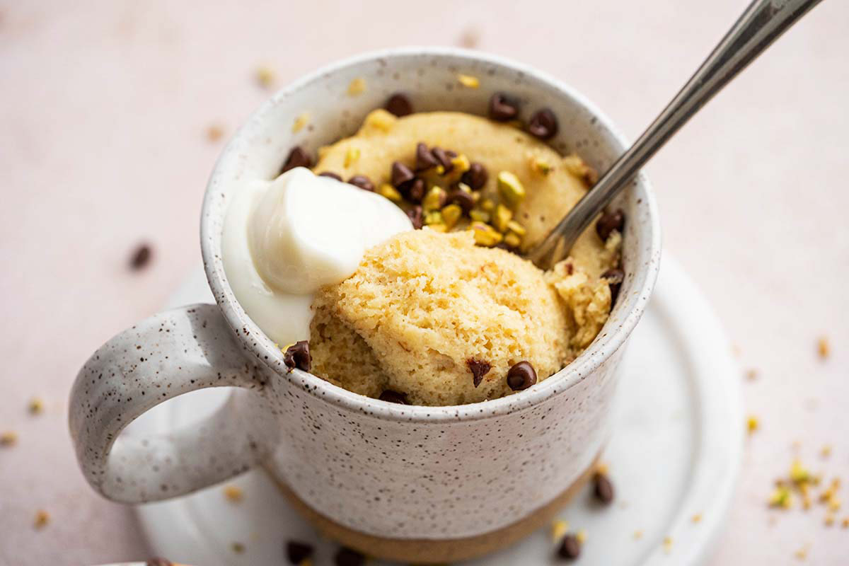 cannoli flavored high protein mug cake