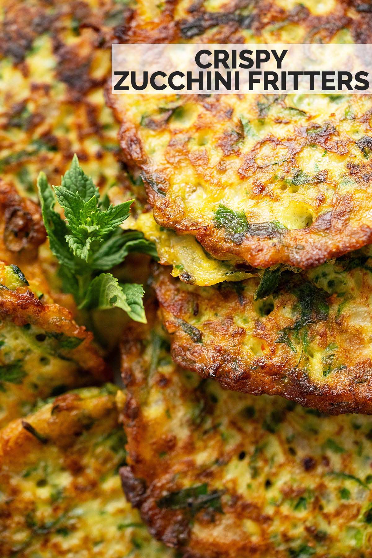 easy crispy zucchini fritters recipe pin