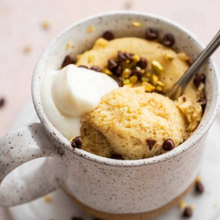 high protein microwave mug cake recipe featured image