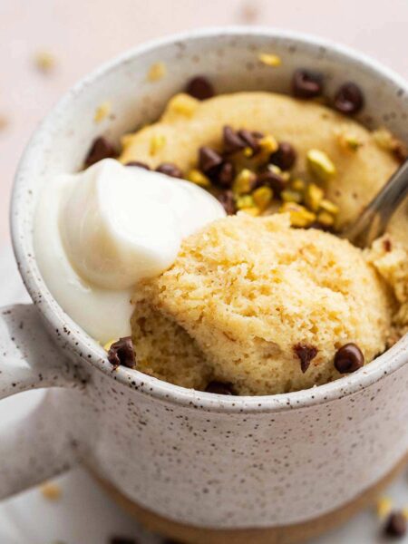 high protein microwave mug cake recipe featured image