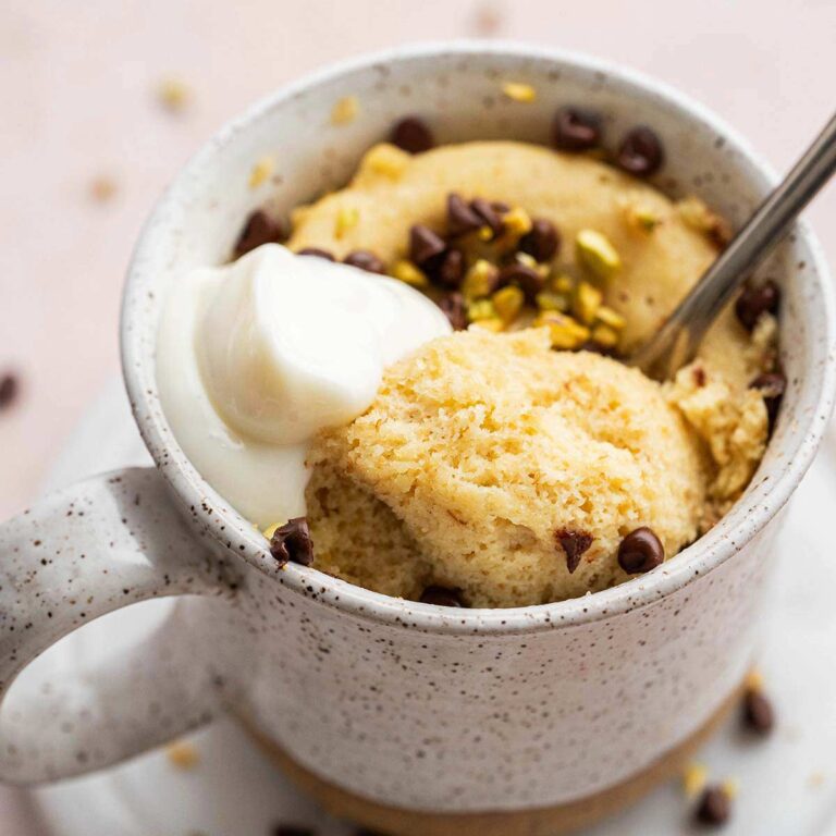 high protein microwave mug cake recipe featured image