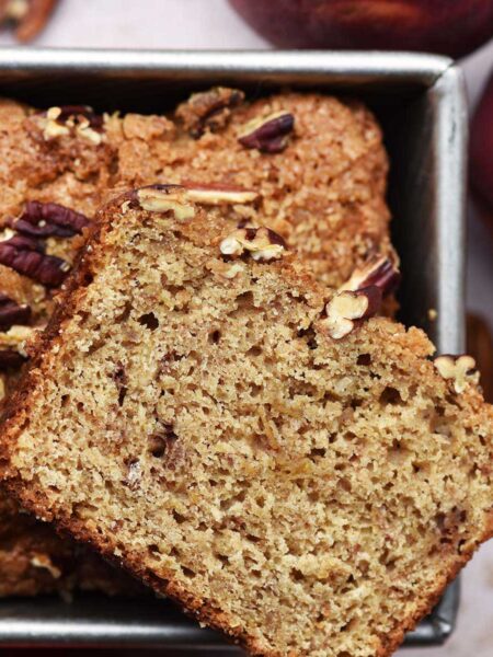 peach sourdough discard quick bread recipe featured image