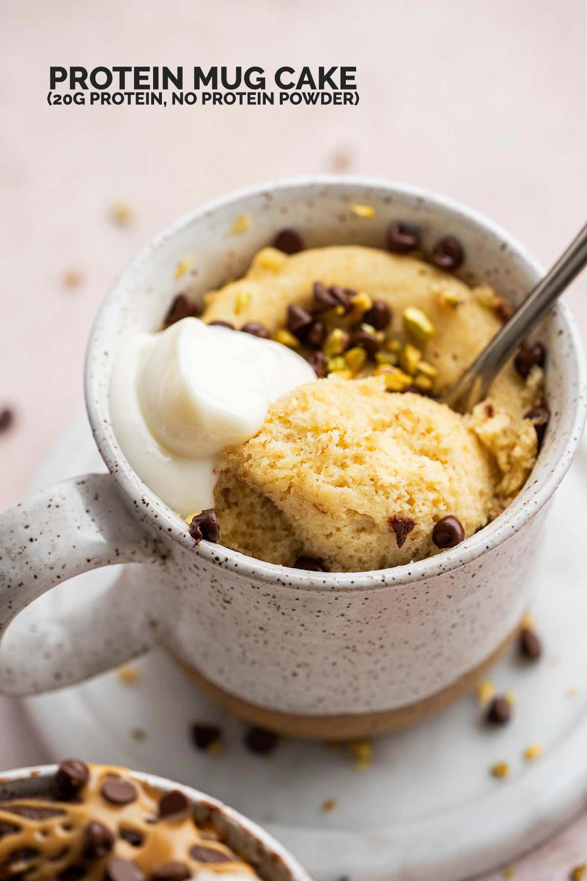 protein mug cake recipe pin