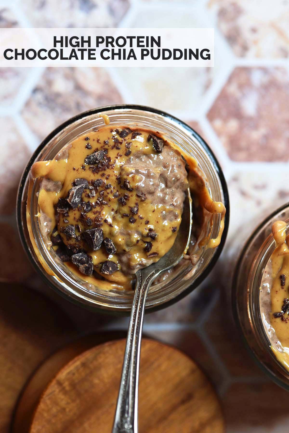 high protein chocolate chia seed pudding recipe pin