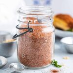 homemade bbq spice mix in glass jar