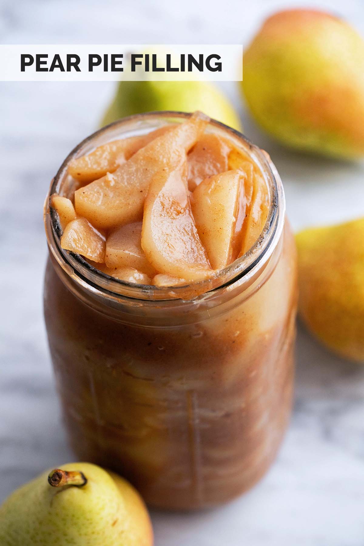 easy pear pie filling recipe pin