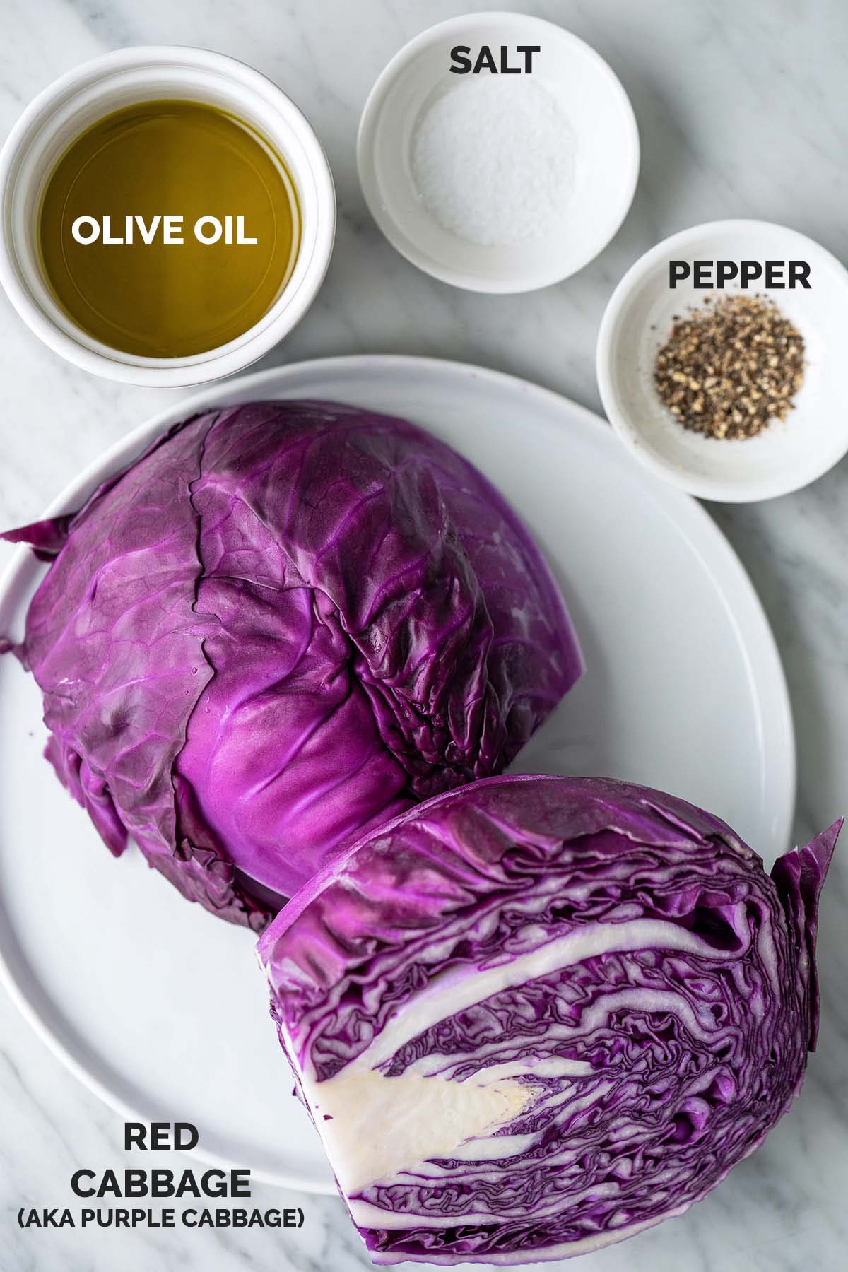 simple crispy roasted red cabbage recipe ingredients
