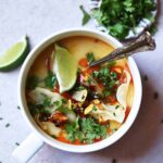 easy microwave potsticker soup recipe featured image