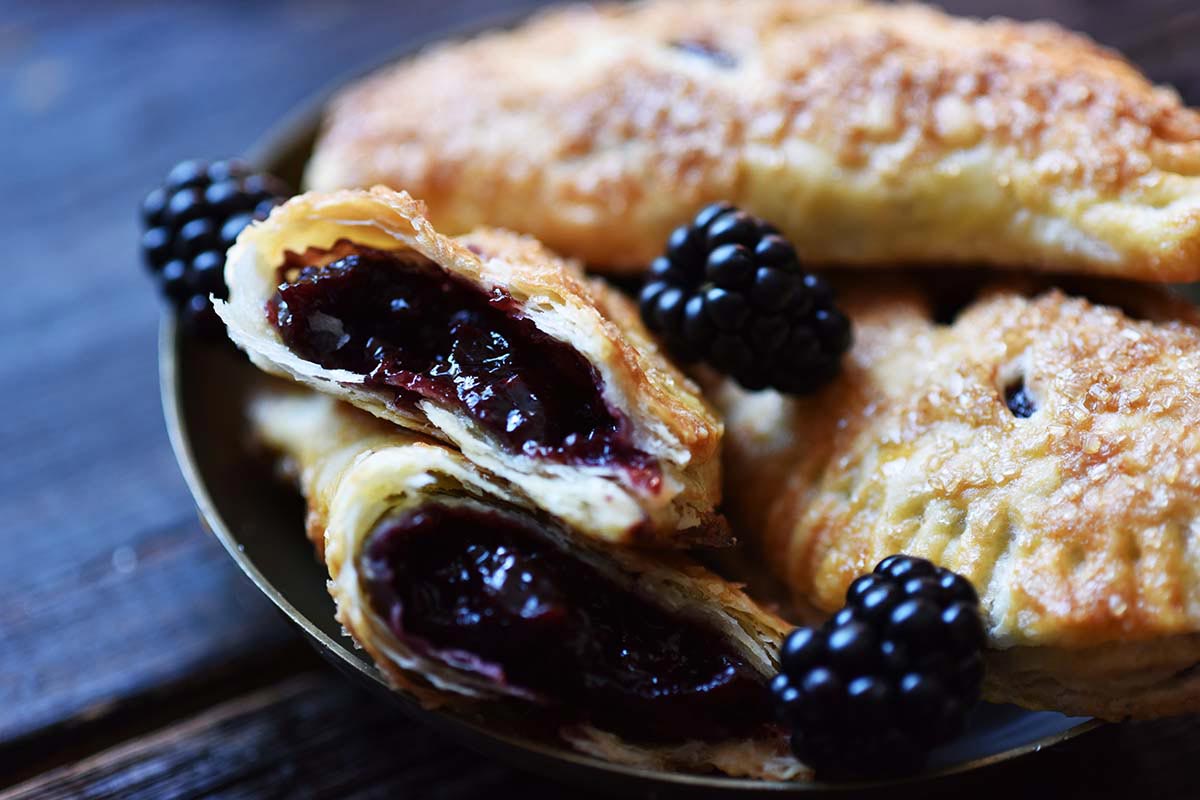 flaky mini blackberry pie recipe with chocolate blackberry jam