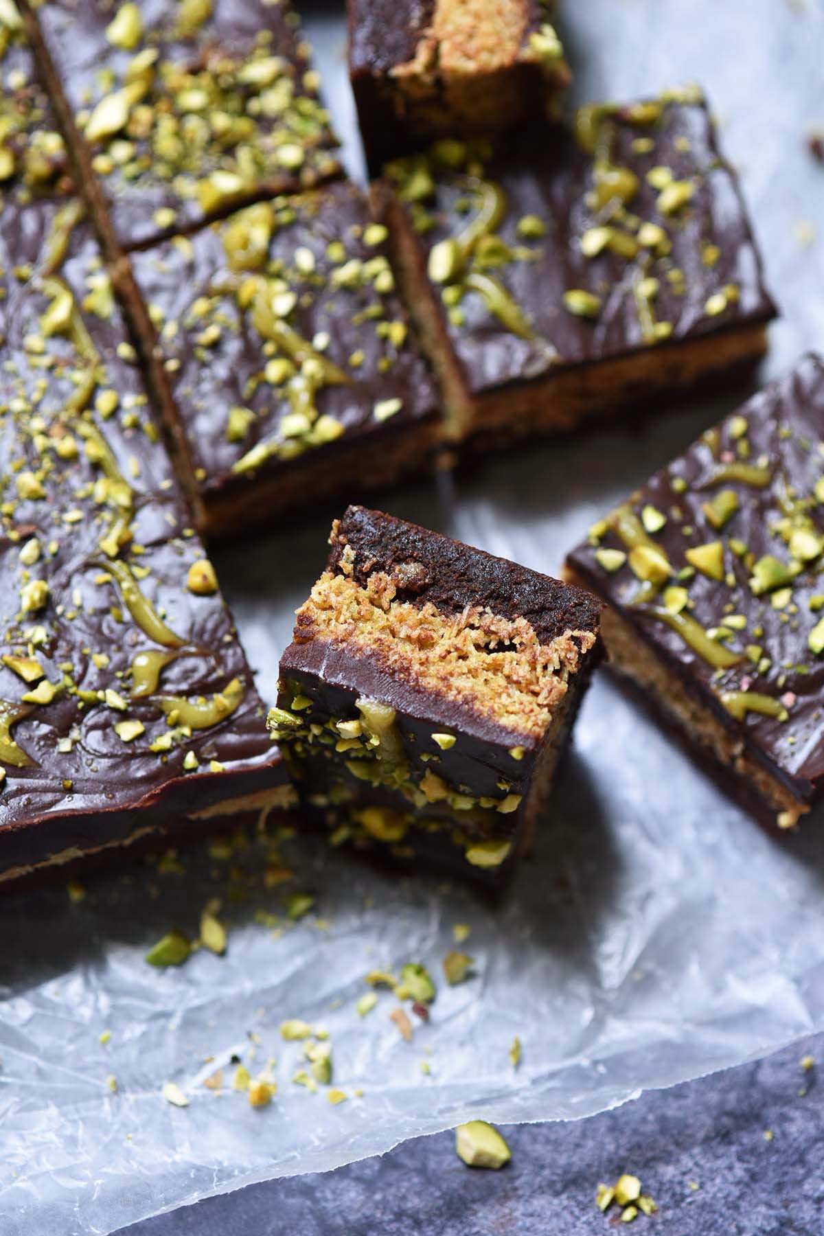 homemade high protein Dubai chocolate brownies