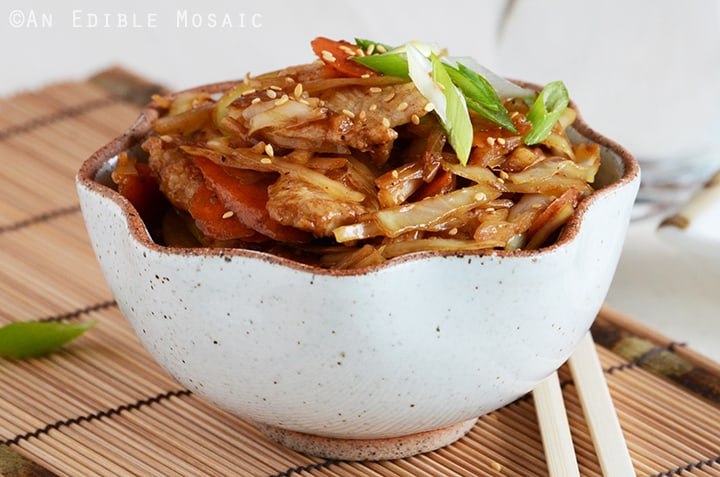Cabbage, Carrot, and Chicken Stir-Fry - An Edible Mosaic™