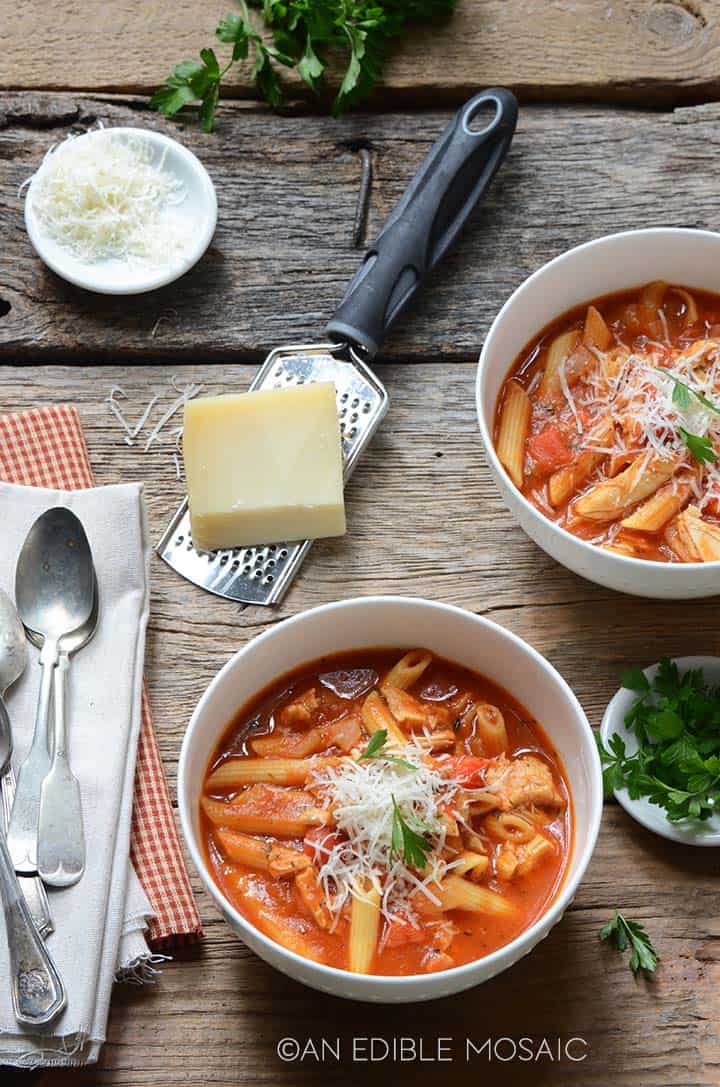 Easy Chicken Parm Soup Recipe - Great For Leftover Chicken! - An Edible ...