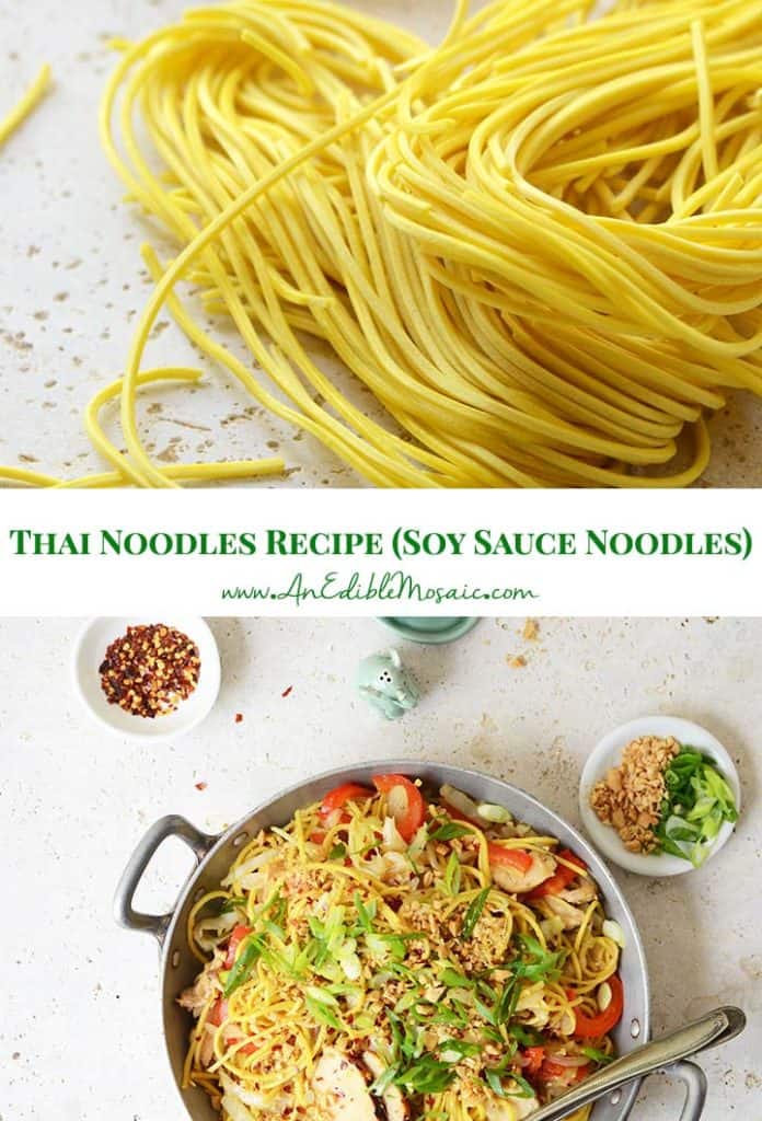 Thai Noodles Recipe with Vegetables and Chicken (Soy Sauce Noodles