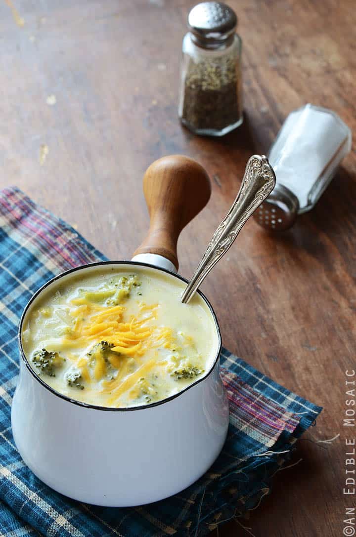 Broccoli Cheddar Soup {GlutenFree; LactoseFree} An Edible Mosaic™