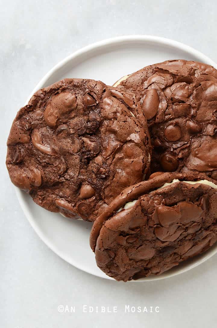 Double Chocolate Almond Chewy Cookie Sandwiches {GlutenFree} An