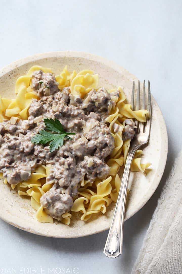 30-Minute Easy Ground Beef Stroganoff Recipe - An Edible Mosaic™