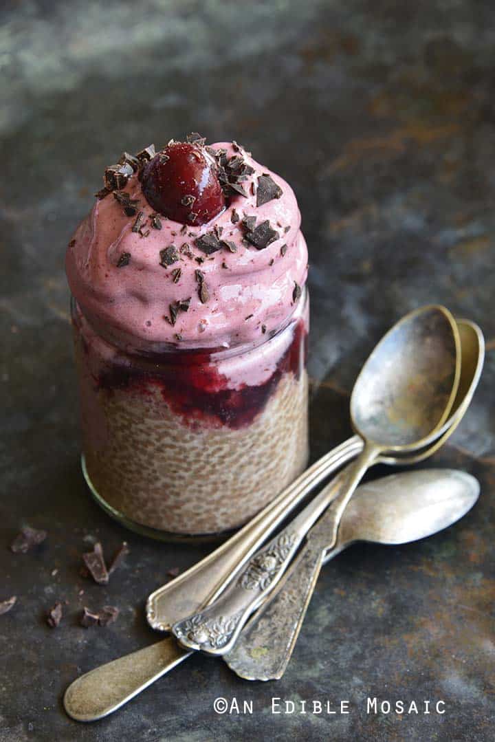 Black Forest Chia Pudding Nice Cream Recipe (Healthy Banana Ice Cream)