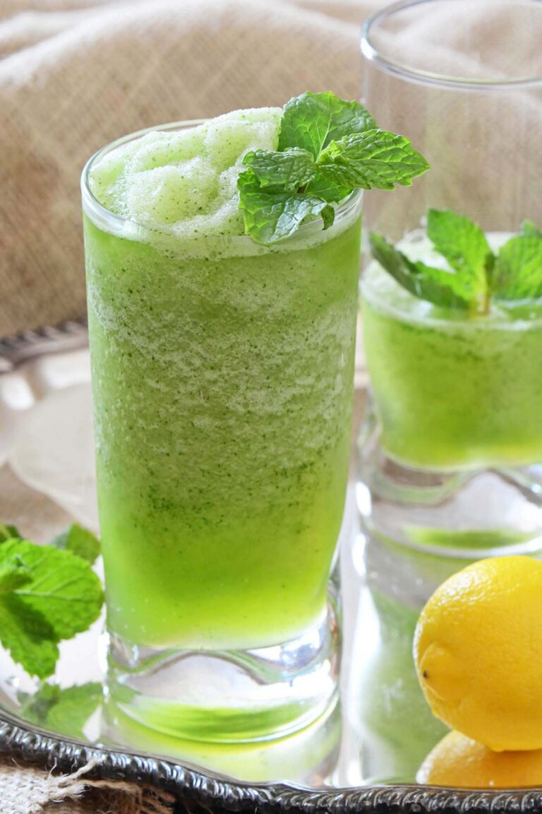 Limonana (Middle Eastern Frozen Mint Lemonade Recipe) - An Edible Mosaic™